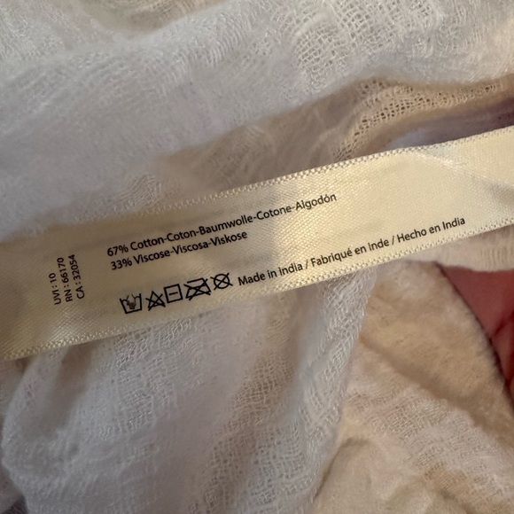 Free People FP One Textured Ruffle Blouse Ivory Size Small - Picture 8 of 9